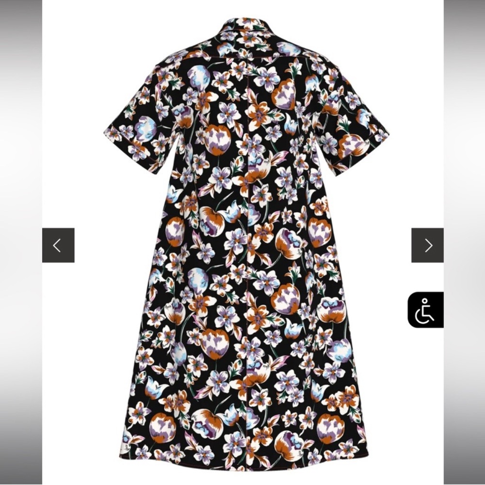 TUCKER NYC Sarah Shirtdress in Black Georgia Blossoms in Black M - Picture 3 of 10